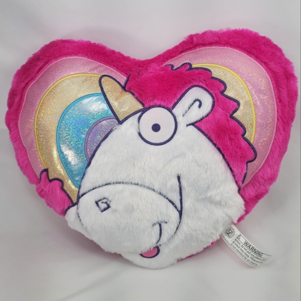 Universal Studios Despicable Me It's So Fluffy Heart Unicorn Rainbow Plush